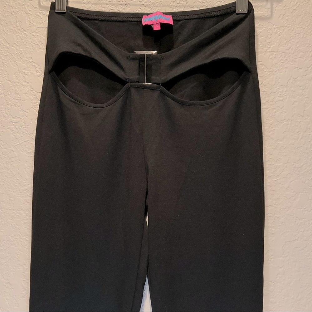 Edikted Rave Festival Soph Buckle Flare Pants Cut‎ out size S